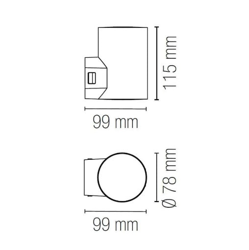 Applique LED CCT Cilindrica Per Esterno IP65 – Polo R1 Intec