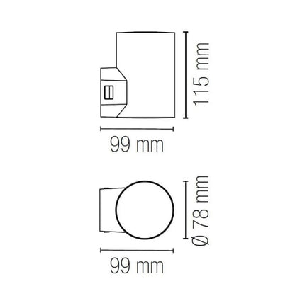 Applique LED CCT Cilindrica Per Esterno IP65 – Polo R1 Intec