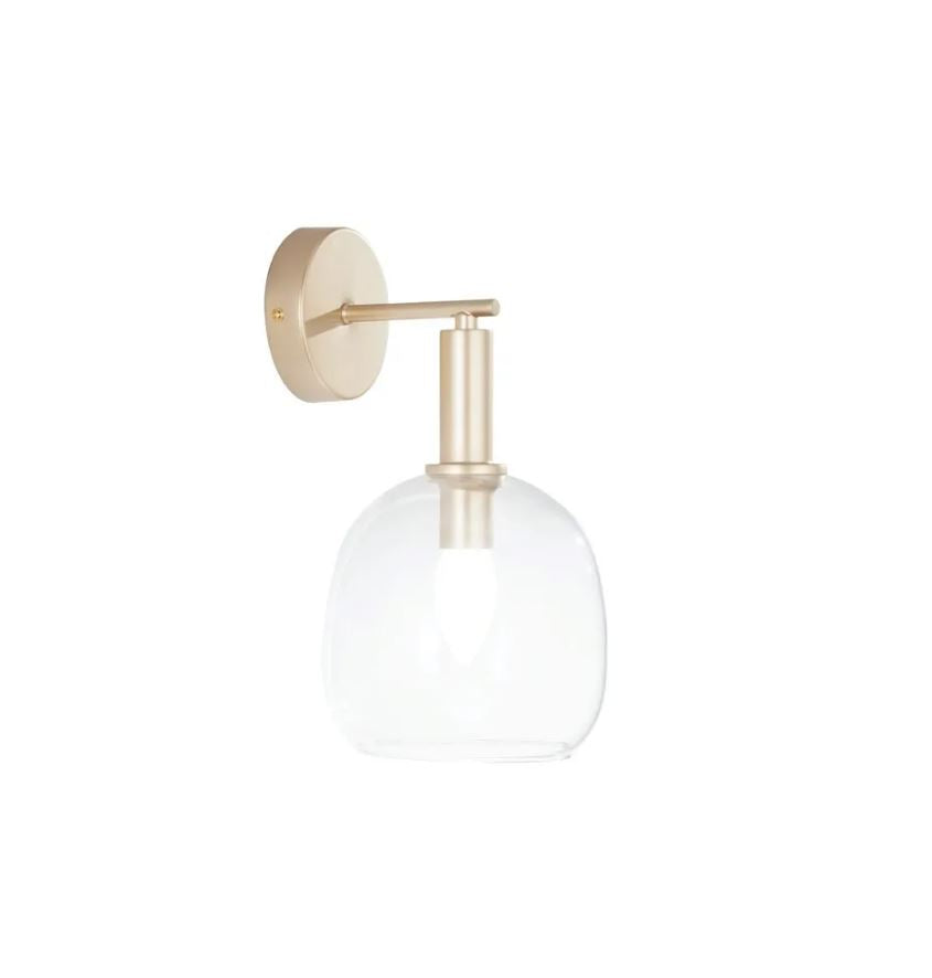 Applique in metallo oro satinato diffusore vetro soffiato 1XE14 non incl. BRANDY
