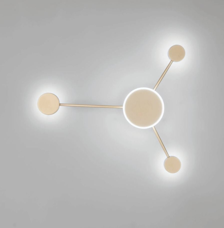 Applique LED molecola in alluminio bianco-nero opaco-oro satinato 12W 1620LM CCT ETERE-PL3