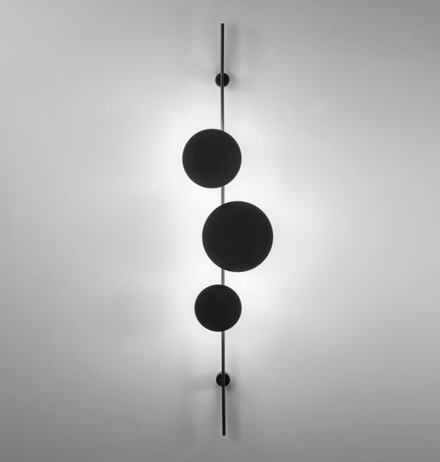 Applique pannello LED con dischi in alluminio nero opaco-oro satinato 33W 3720LM CCT IDOL-AP
