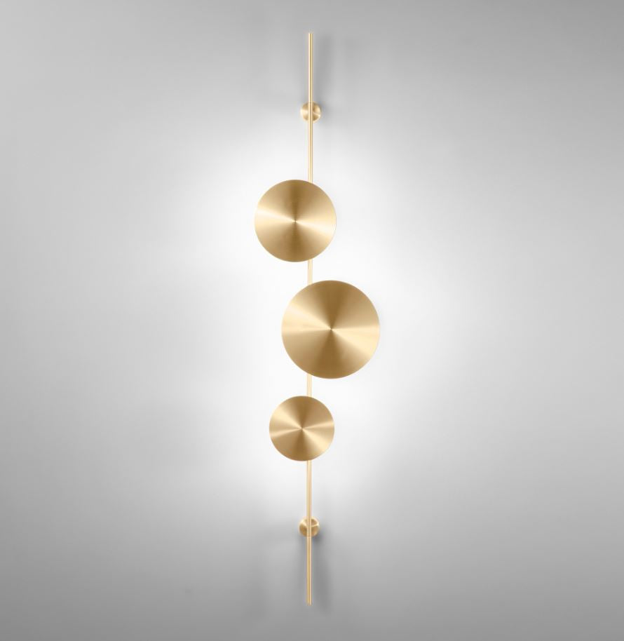 Applique pannello LED con dischi in alluminio nero opaco-oro satinato 33W 3720LM CCT IDOL-AP