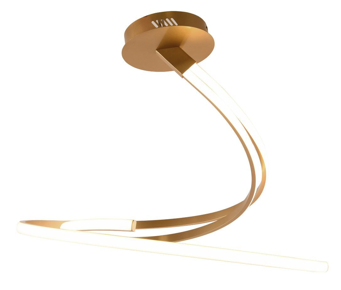 Plafoniera LED lavorata in alluminio bianco-nero-oro con diffusore in silicone CCT 40W 5440LM KINETIC-PL