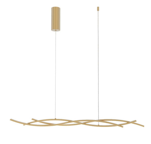 Lampadario Sospensione LED Profili Ondulati 40W CCT | Alluminio Bianco Nero Oro | Kinetic S