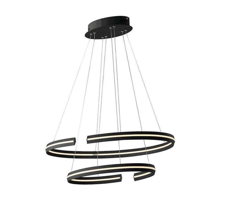 Sospensione LED in alluminio nero e diffusore in silicone 60W 6750LM 3000-4000°k CLARKE-S80