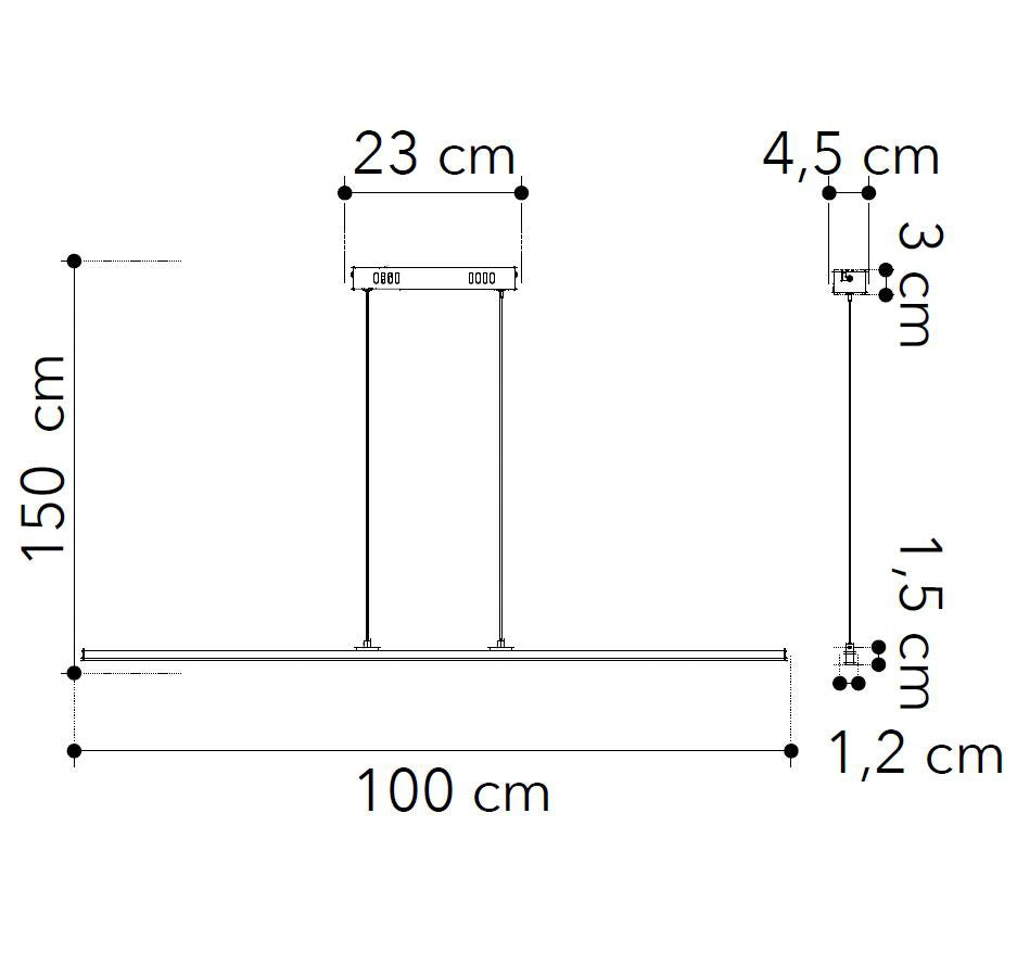 Sospensione LED bacchette in alluminio bianco-nero con diffusore opale 29W 3250LM 3000-4000°k SHANGHAI-S1