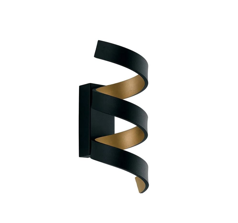 Applique LED spirale in alluminio bianco-argento o nero-oro 9W 720LM 3000-4000°k HELIX-AP3