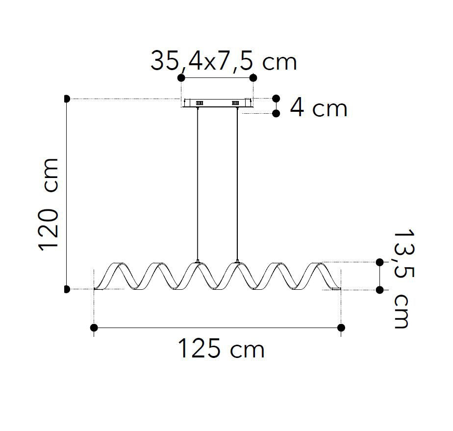 Sospensione LED spirale in alluminio bianco-argento o nero-oro 30W 2520LM 3000-4000°k HELIX-S6