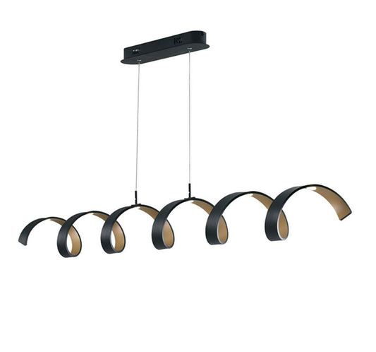 Lampadario Sospensione LED a Spirale 30W | Alluminio Bianco Argento o Nero Oro | Helix S6