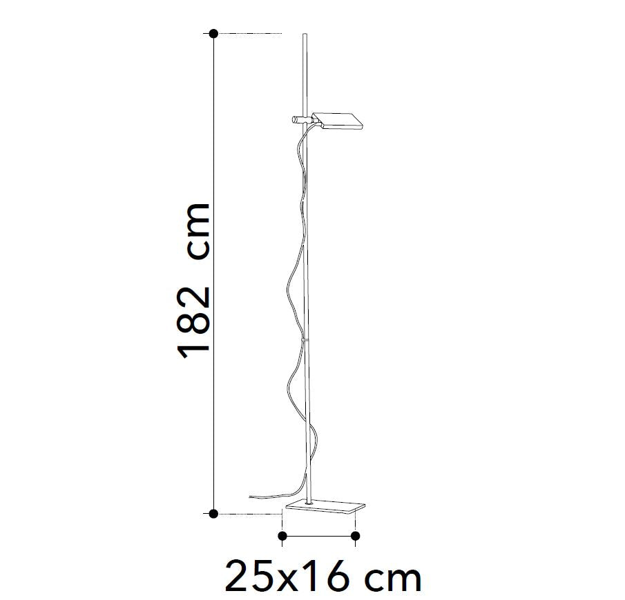 Piantana LED in alluminio bianco-nero-silver-oro orientabile e regolabile 18W 1820LM 3200°k BOOK-PT