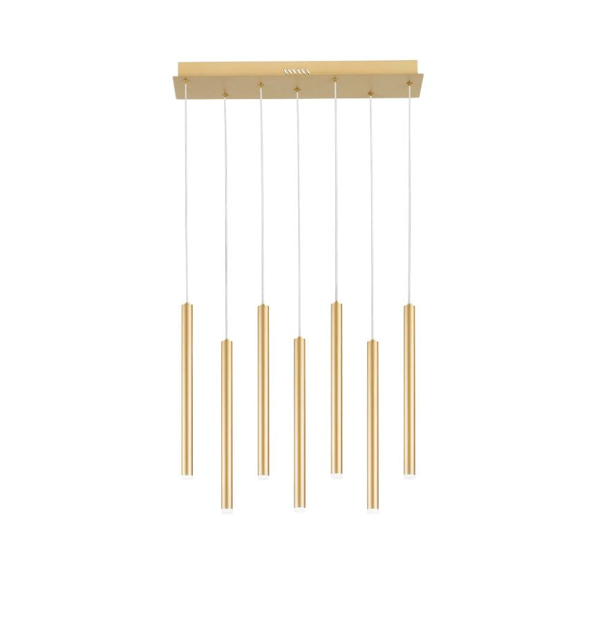 Sospensione LED tubolare base rettangolare in metallo bianco-nero-oro 35W 3290LM CCT PYPE-SQ7