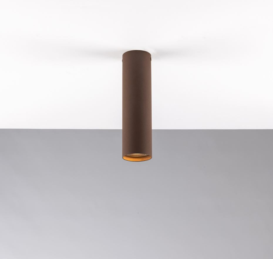 Plafoniera cilindro 1XGU10 non incl. 20 cm bianco-nero-oro-cromo-corten FLUKE-PL20