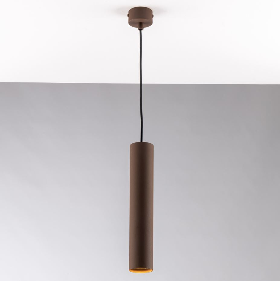 Sospensione cilindro 1XGU10 non incl. 30cm bianco-nero-oro-cromo-corten FLUKE-S30
