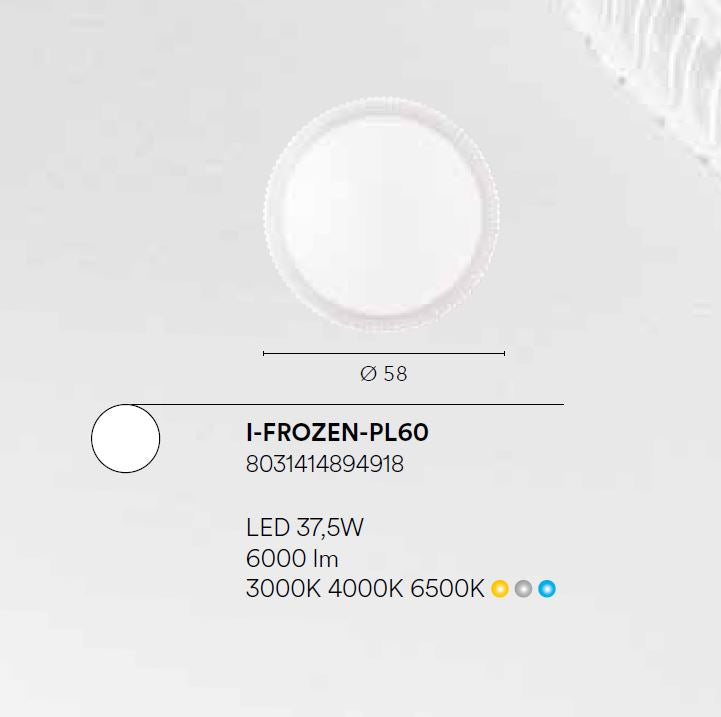 Plafoniera LED struttura metallo diffusore acrilico decorato bianco CCT D.60cm 37.5W 6000LM FROZEN