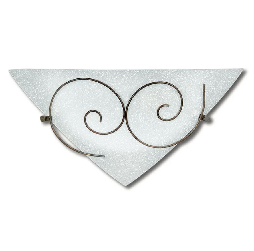 Applique da Parete Classica | Vetro Satinato e Struttura Ruggine | Fan Europe RICCIOLO