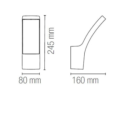 Applique da Esterno LED 12W CCT IP65 Design Curvo | Alluminio Antracite Bianco | Sail