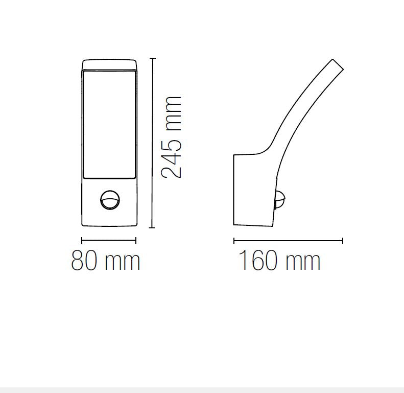 Applique da Esterno LED CCT 12W con Sensore di Movimento IP65 | Alluminio Bianco Antracite | SAIL