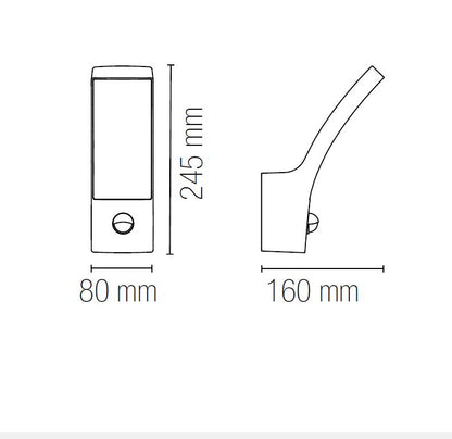 Applique da Esterno LED CCT 12W con Sensore di Movimento IP65 | Alluminio Bianco Antracite | SAIL