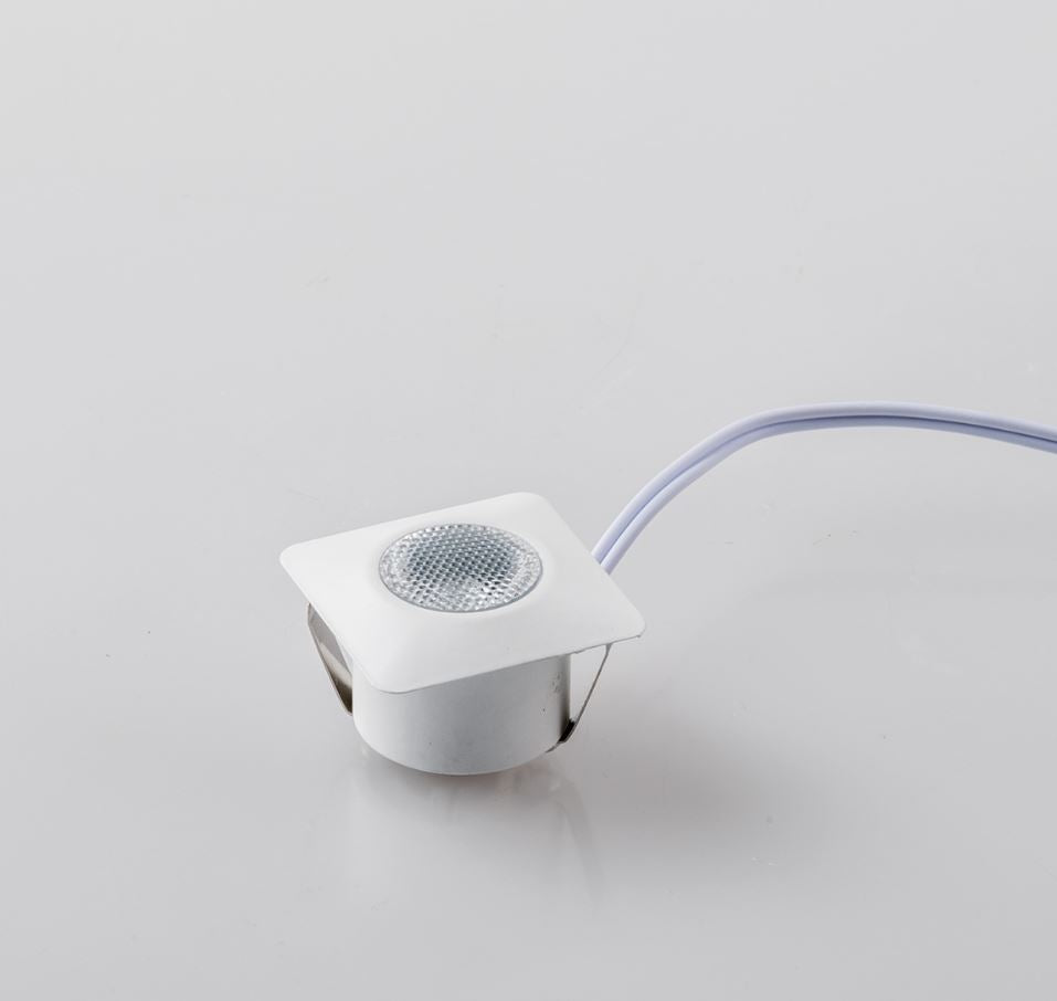 Mini faretto da incasso quadrato in alluminio bianco-nero 1.2W 100LM 24V - ASSO