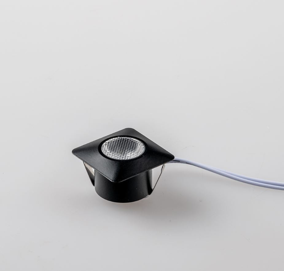 Mini faretto da incasso quadrato in alluminio bianco-nero 1.2W 100LM 24V - ASSO