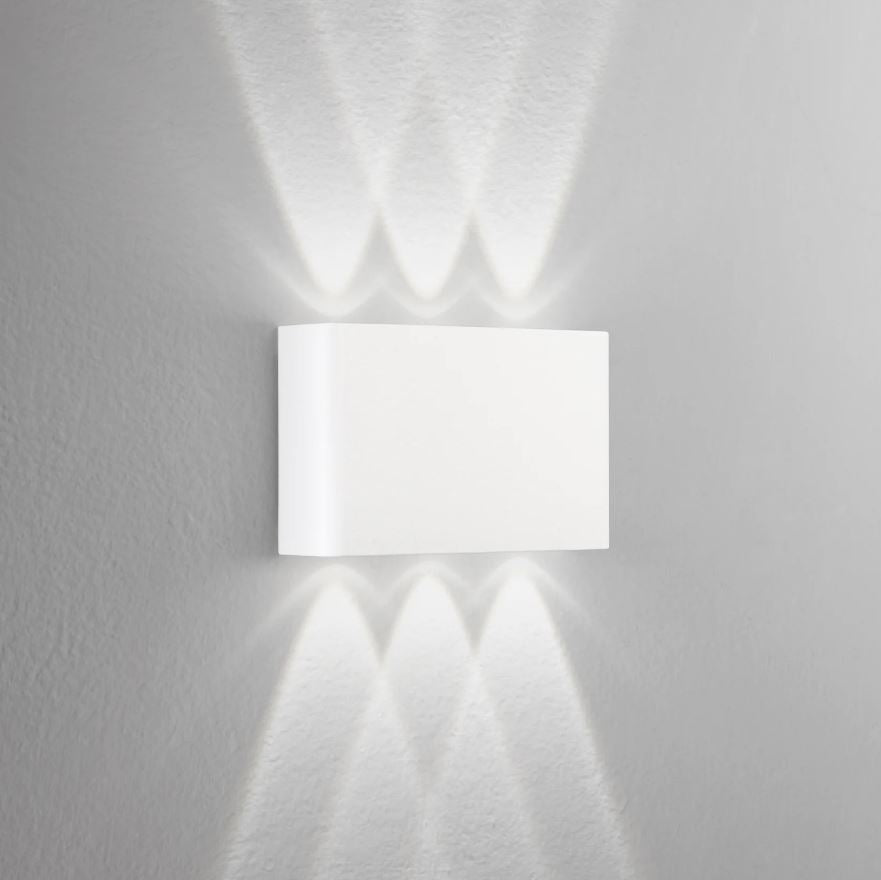 Applique per esterno LED in policarbonato biemissione 6 luci variante bianco-nero 6W 600LM CCT - KLEIN