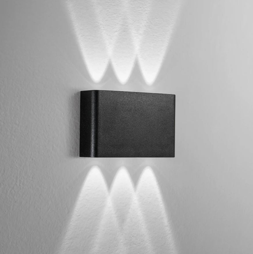 Applique per esterno LED in policarbonato biemissione 6 luci variante bianco-nero 6W 600LM CCT - KLEIN