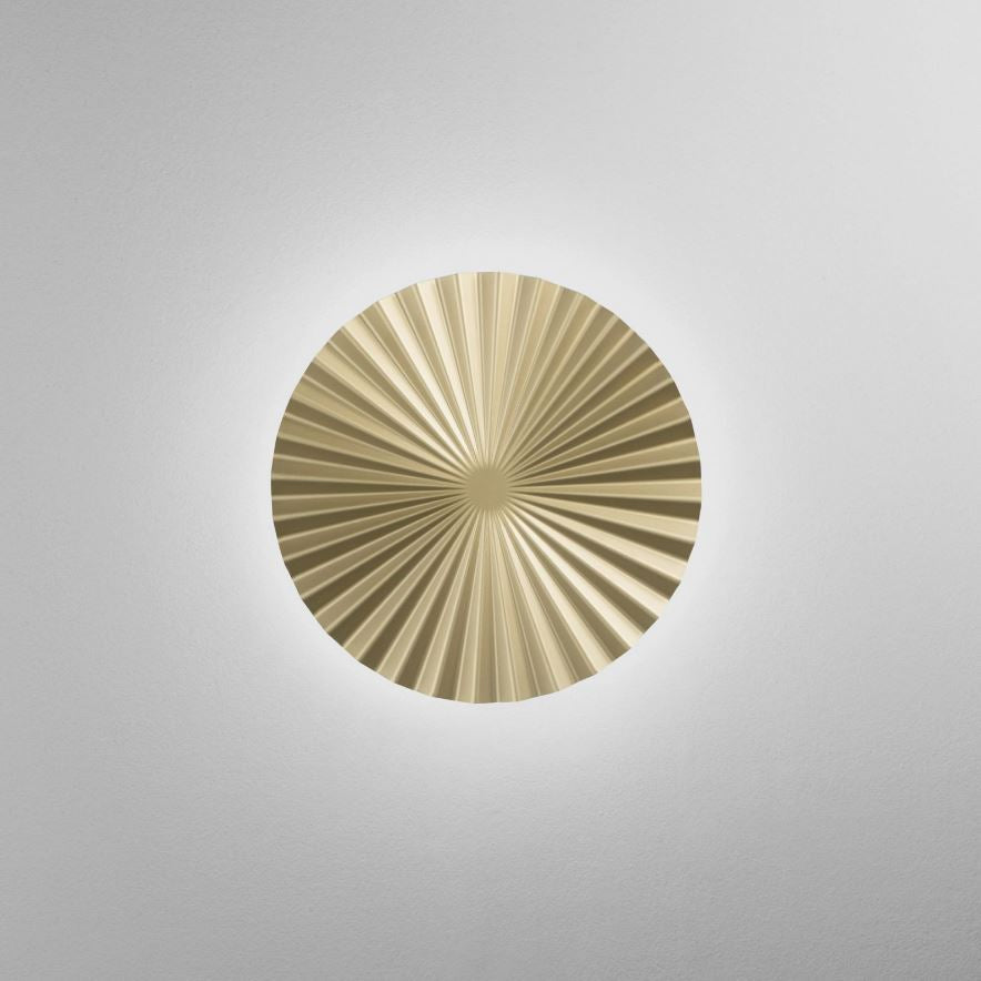 Plafoniera LED circolare struttura metallo plissettata D.50 cm bianco-nero-oro 20W CCT