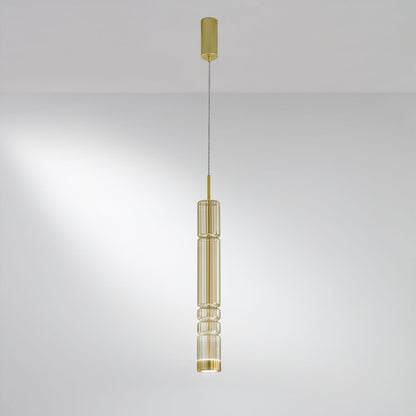 Lampa wisząca LED metalowa ze szkłem dmuchanym bursztynowo-przydymionym 8W 800LM ciepła biel 3000°k CROOKES