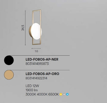 Applique LED FOBOS in metallo CCT