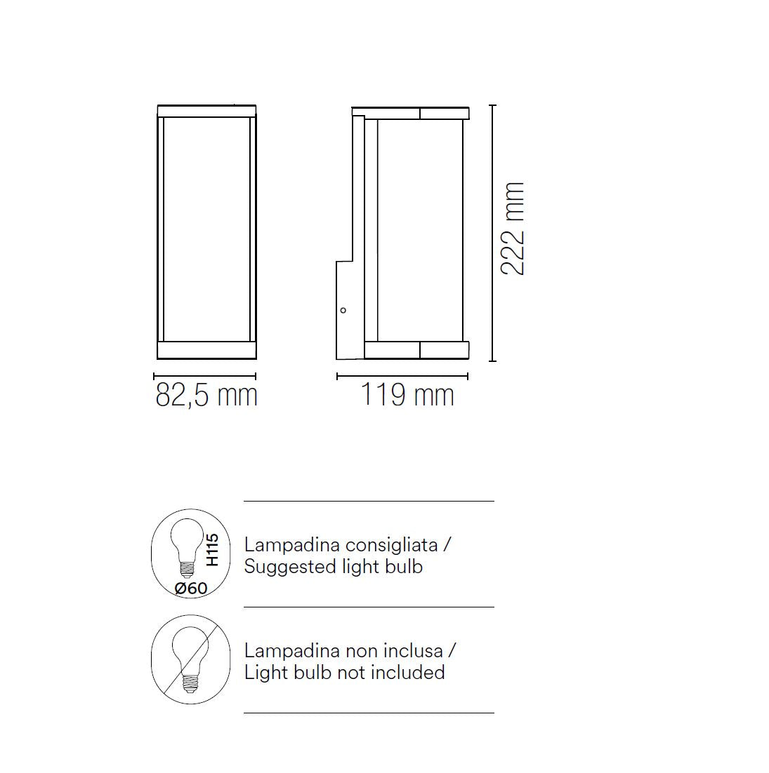 Applique da Esterno con Vetro E27 IP44 – Rosen Intec Light