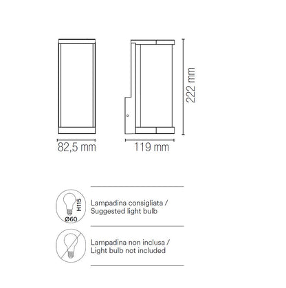 Applique da Esterno con Vetro E27 IP44 – Rosen Intec Light