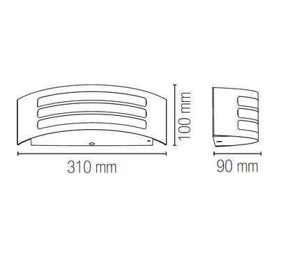 Applique da Esterno Curva 1xE27 IP44 | Alluminio Bianco Nero Nickel | Solix