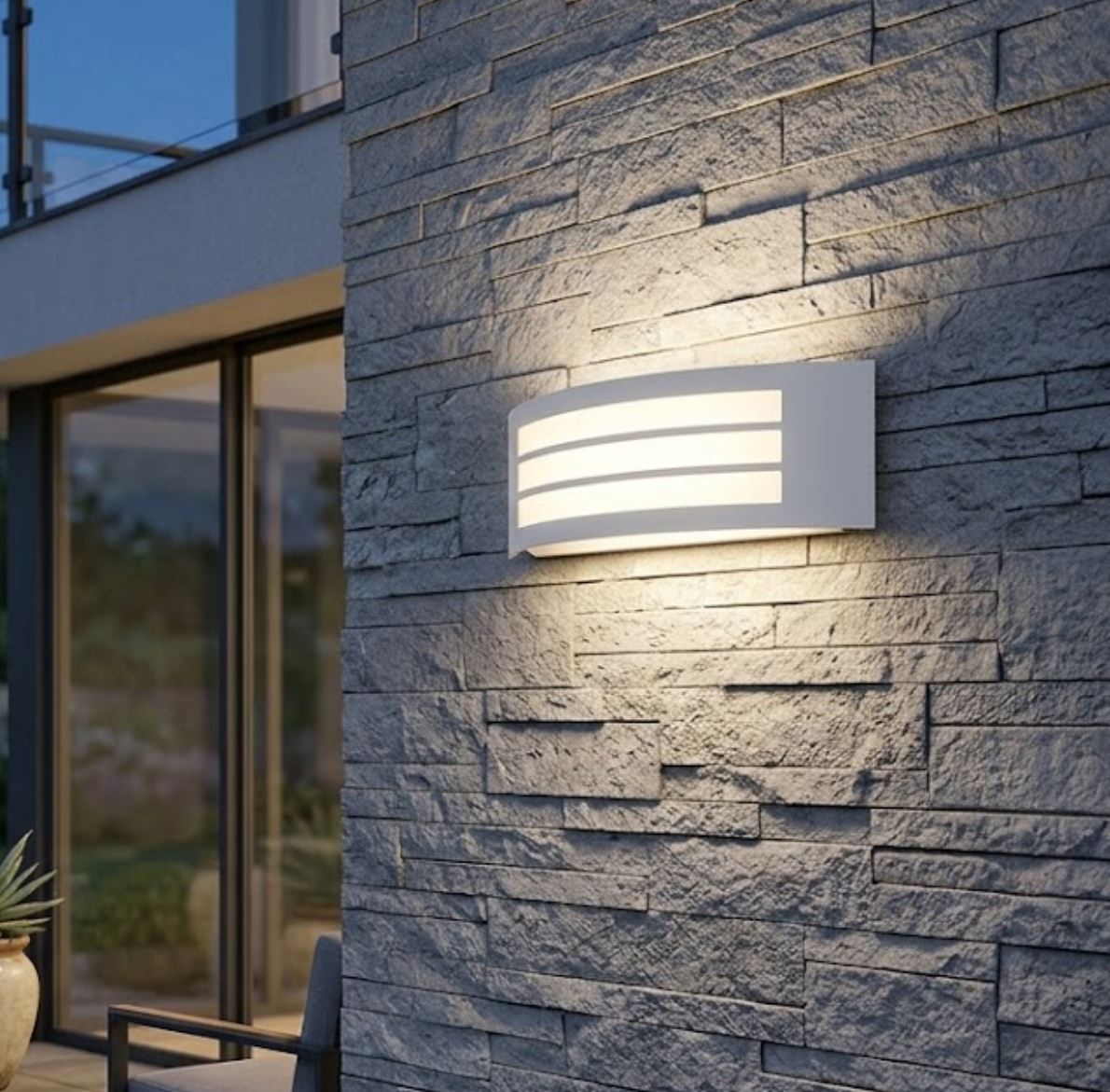 Applique da Esterno Curva 1xE27 IP44 | Alluminio Bianco Nero Nickel | Solix