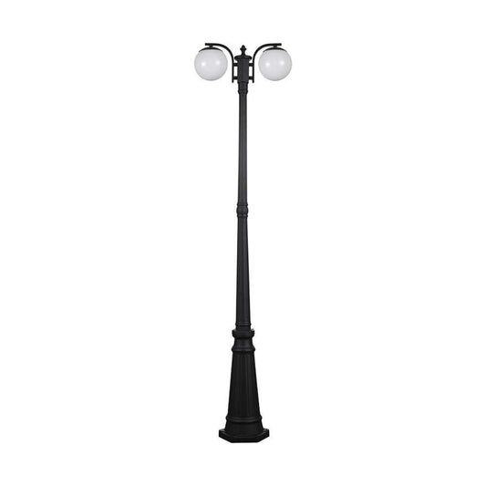 V-TAC Lampa ogrodowa LED z podwójnym uchwytem na żarówkę, latarnia 2xE27, czarny matowy, IP44