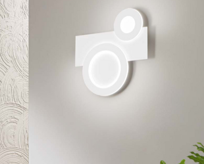 Plafoniera LED COLLAGE – CCT | Alluminio Bianco con Diffusori Acrilici a Cerchi Sovrapposti | PL40, PL65
