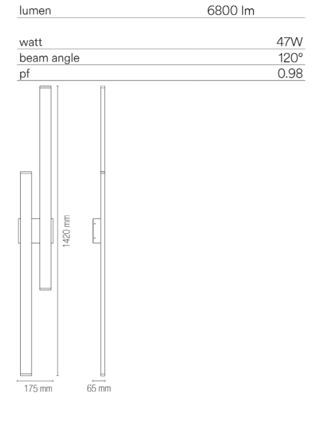 Applique LED biemissione corten in alluminio e diffusore in PC varie misure CCT IP65 HERCULES