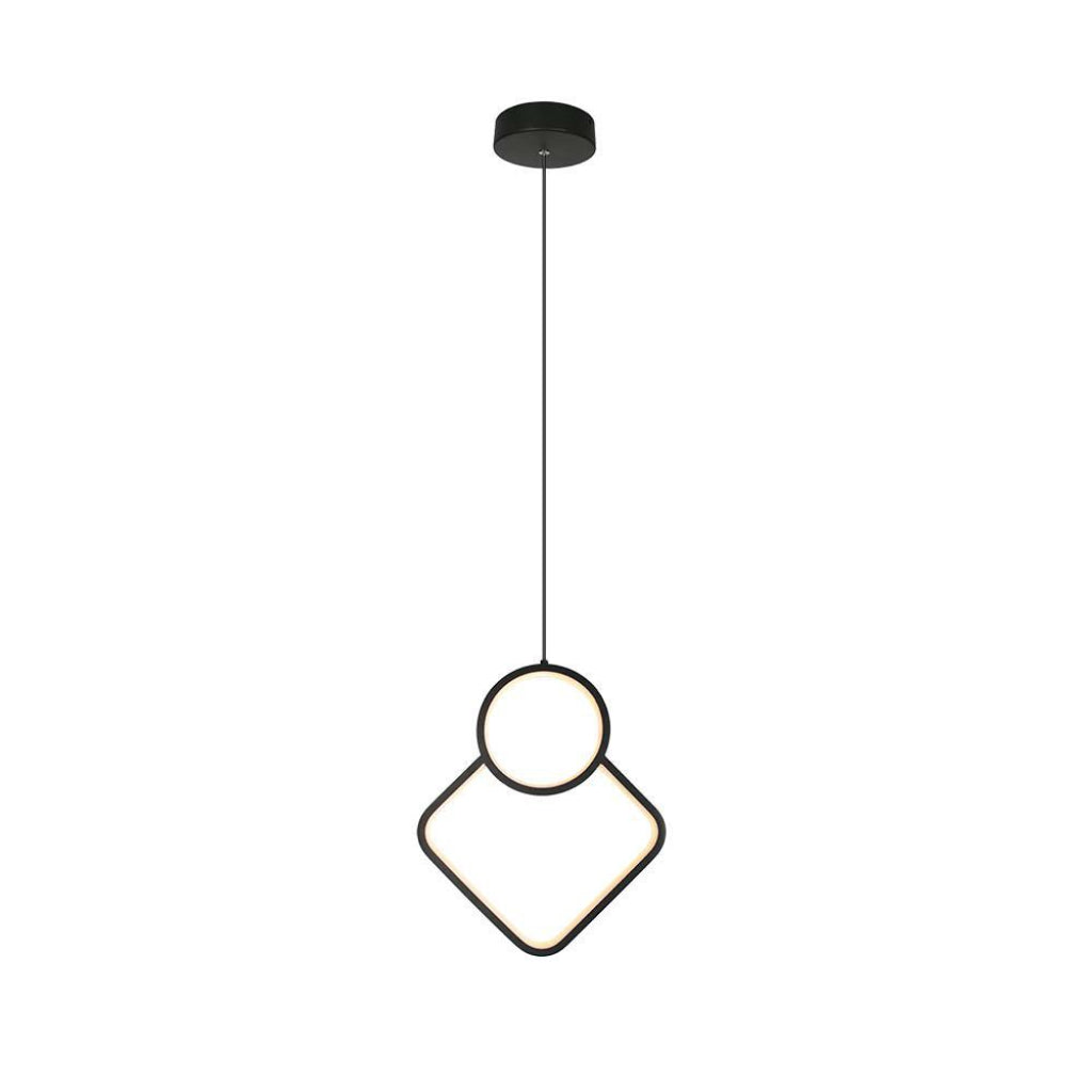 V-TAC Lampadario LED a Sospensione 12W dal Design Moderno Colore Nero 3000K