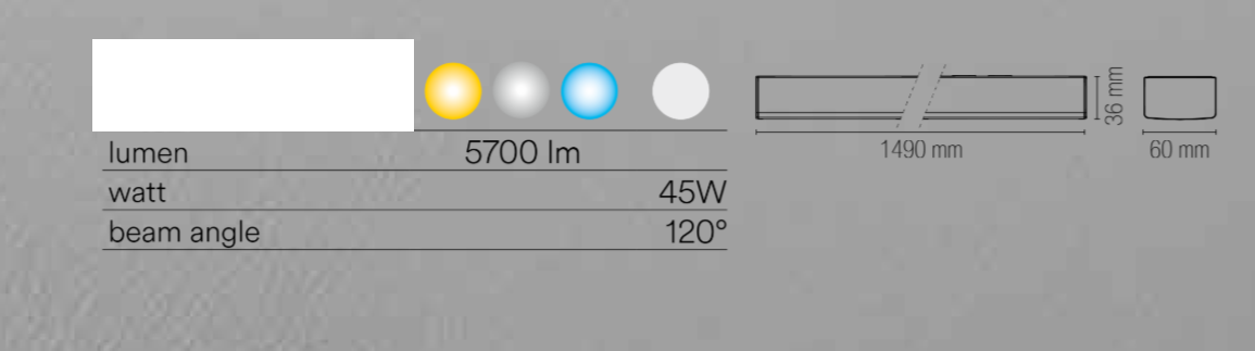 Barra LED sottopensile lineare forma squadrata con struttura e diffusore in PC IP20 varie misure CCT REGGY