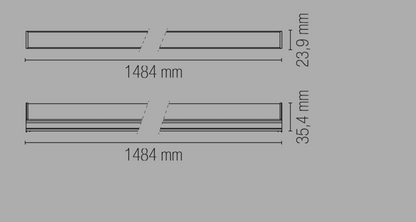 Listwa podszafkowa LED z PC, obudowa i klosz - CCT 18W 2070LM 150cm