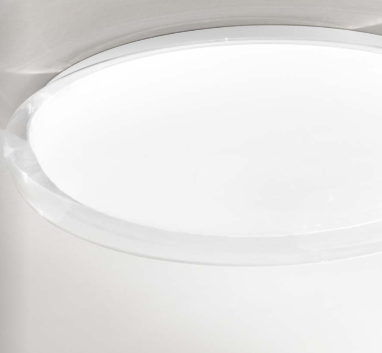 Plafoniera LED CCT con doppio diffusore bianco e trasparente due misure VENERE