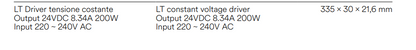 Driver Alimentatore Switching Tensione Costante 24V DC Slim Input 220-240V AC | 30W-200W | INTEC