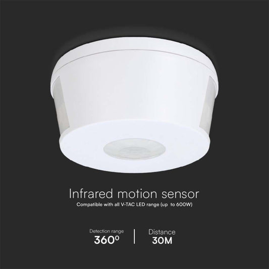 Sensore di Movimento a Infrarossi 360° Plafone Bianco Max 1000W IP20 30m | VT-81000 | V-TAC