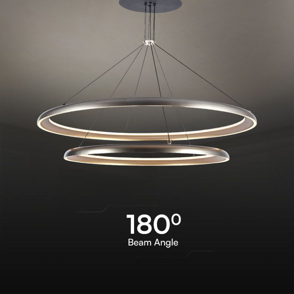 V-TAC Lampadario LED a Sospensione 65W dal Design Moderno Colore Grigio Champagne 3000K