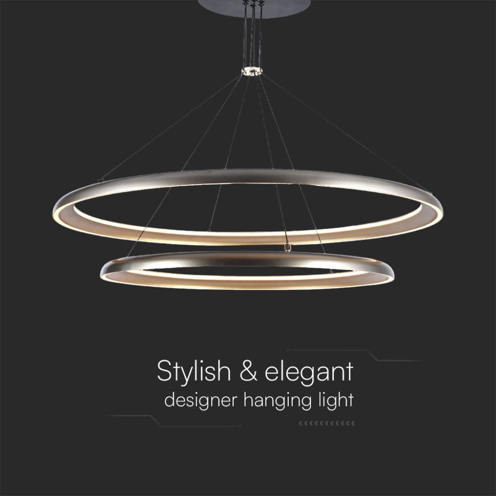 V-TAC Lampadario LED a Sospensione 65W dal Design Moderno Colore Grigio Champagne 3000K