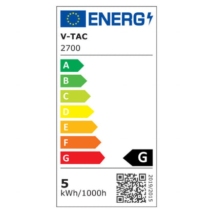 V-TAC Bec LED E27 5W G125 Filament Ambră Scris Love 2200K