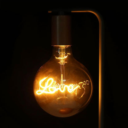 V-TAC Bec LED E27 5W G125 Filament Ambră Scris Love 2200K