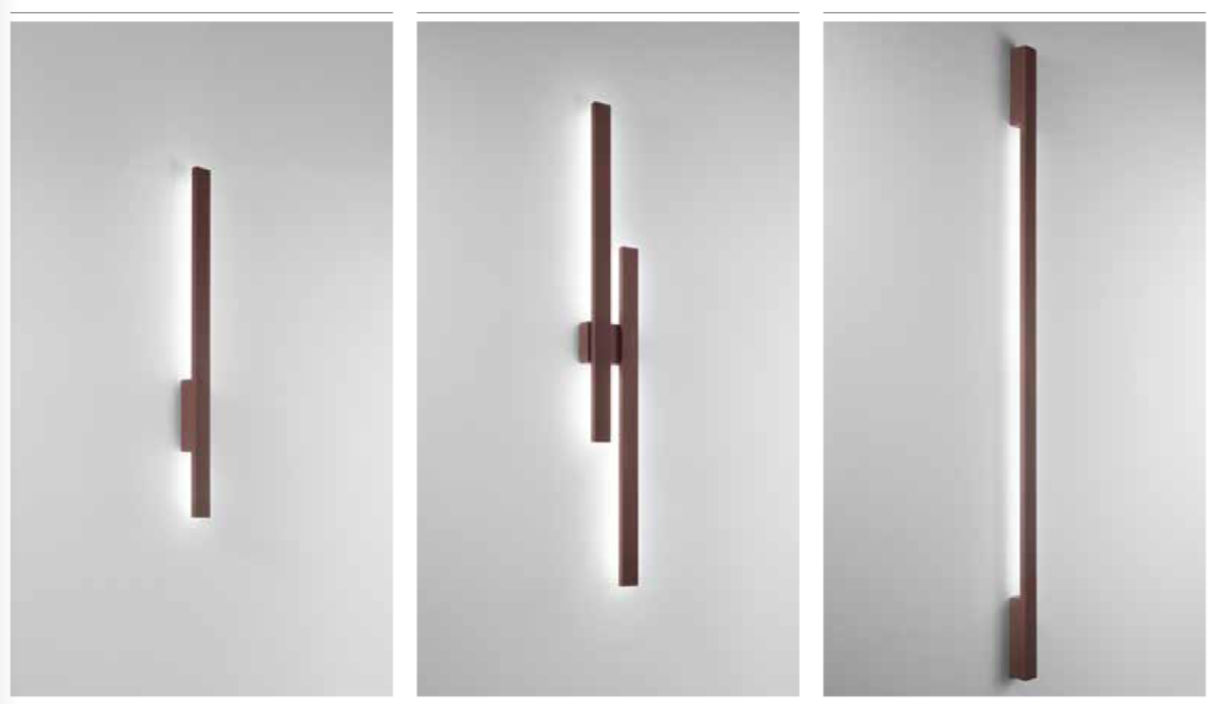 Applique LED biemissione corten in alluminio e diffusore in PC varie misure CCT IP65 HERCULES