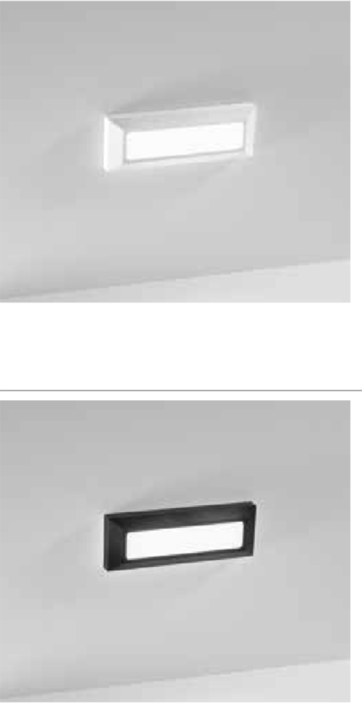Applique LED segnapasso in PC in due varianti bianco - nero 6W 370Lm CCT IP65 OASIS