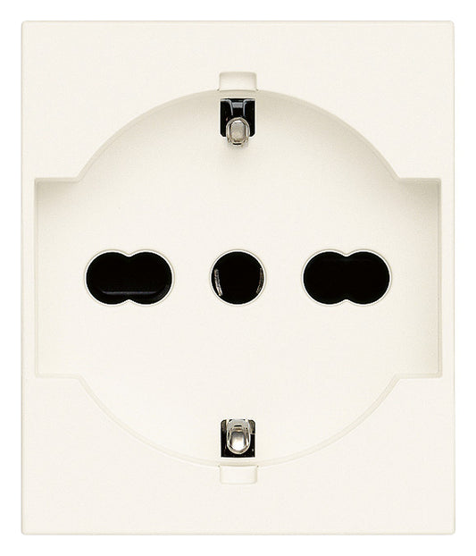 Gniazdo SICURY 2P+Z 16 A 250 V~ uniwersalne standard włoski P40 2 moduły Vimar Linea biało-czarno-konopne 30210.B/G/C
