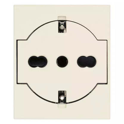Gniazdo SICURY 2P+Z 16 A 250 V~ uniwersalne standard włoski P40 podtynkowe 2 moduły Vimar Linea biało-czarno-konopne 30211.B/G/C